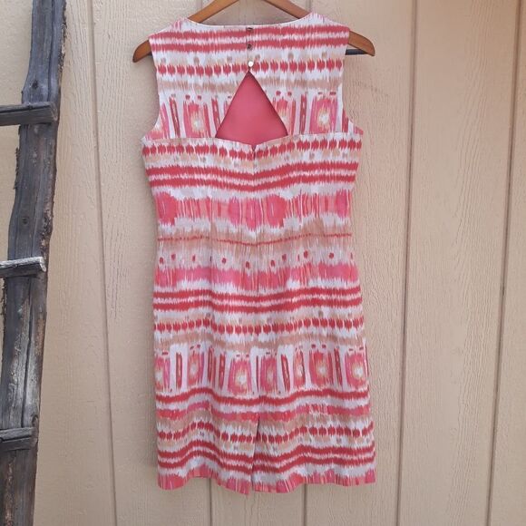 Tahari Dress Linen Sheath Aztec Hieroglyphic - Picture 5 of 8